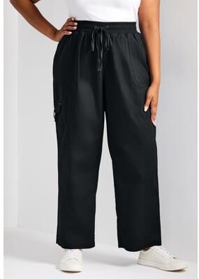 Plus Size Women's Cotton Cargo Pant by Avenue in Black (Size 16)