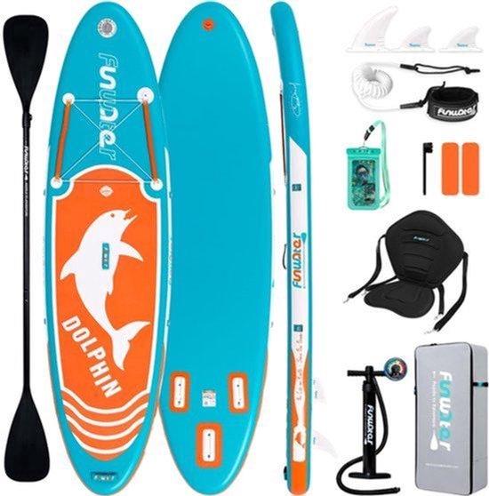 Aufblasbares SUP-Board, Orange und Blau - 305 cm Länge - 15 cm Dicke - PVC-Material - Für Stand-Up-Paddling und Freizeitaktivitäten