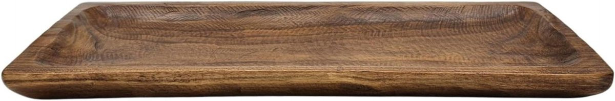 Bruin houten dienblad decoratieve schaal B: 58 cm, D: 22 cm