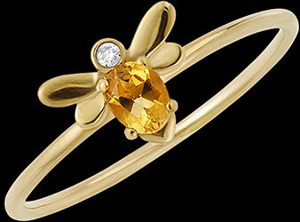 Edenly Ring Pop-Biene - Gelbgold, 18 Karat, Diamant und Citrin