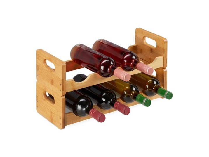 Relaxdays 3x Etagère à vins pour 8 bouteilles