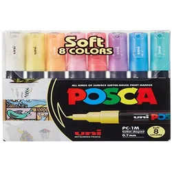 Posca, Marker, Extra Fine Marker PC-1M Etui 8 Stk Soft Colors Assorted (8x)