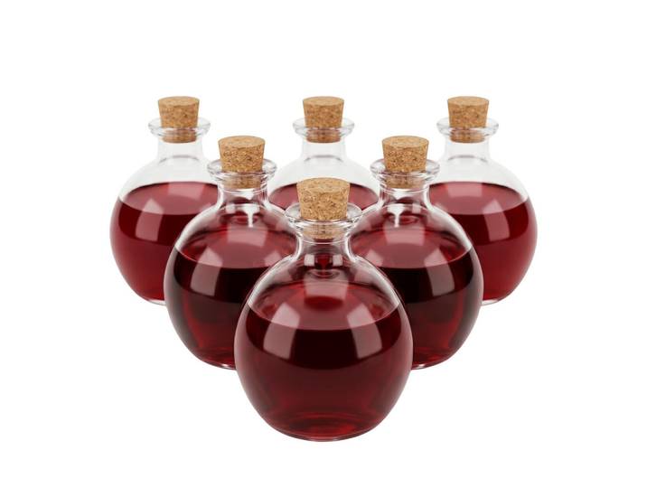 Relaxdays Glasflaschen Transparent Natur 6er-Set mit Korken 260 ml, Glas, Naturmaterialien, 9x10x9 cm, Geschirr, Tischkultur & Serviergeschirr, Essigspender & Ölspender