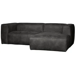 Ecksofa Chaiselongue Bean - Lederoptik Schwarz, Rechts