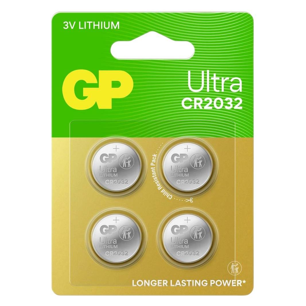GP Batteries 4 GP Knopfzellen CR2032 3,0 V (4 Stk., CR2032, 220 mAh) (GPCR2032ULT387C4)