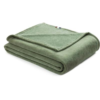 Wohndecke BUGATTI "bugatti Wohndecke Doppio Soft", grün, grau, B:160cm L:220cm, Polyester, Wohndecken, Wohndecke, mit hochwertiger Haptik