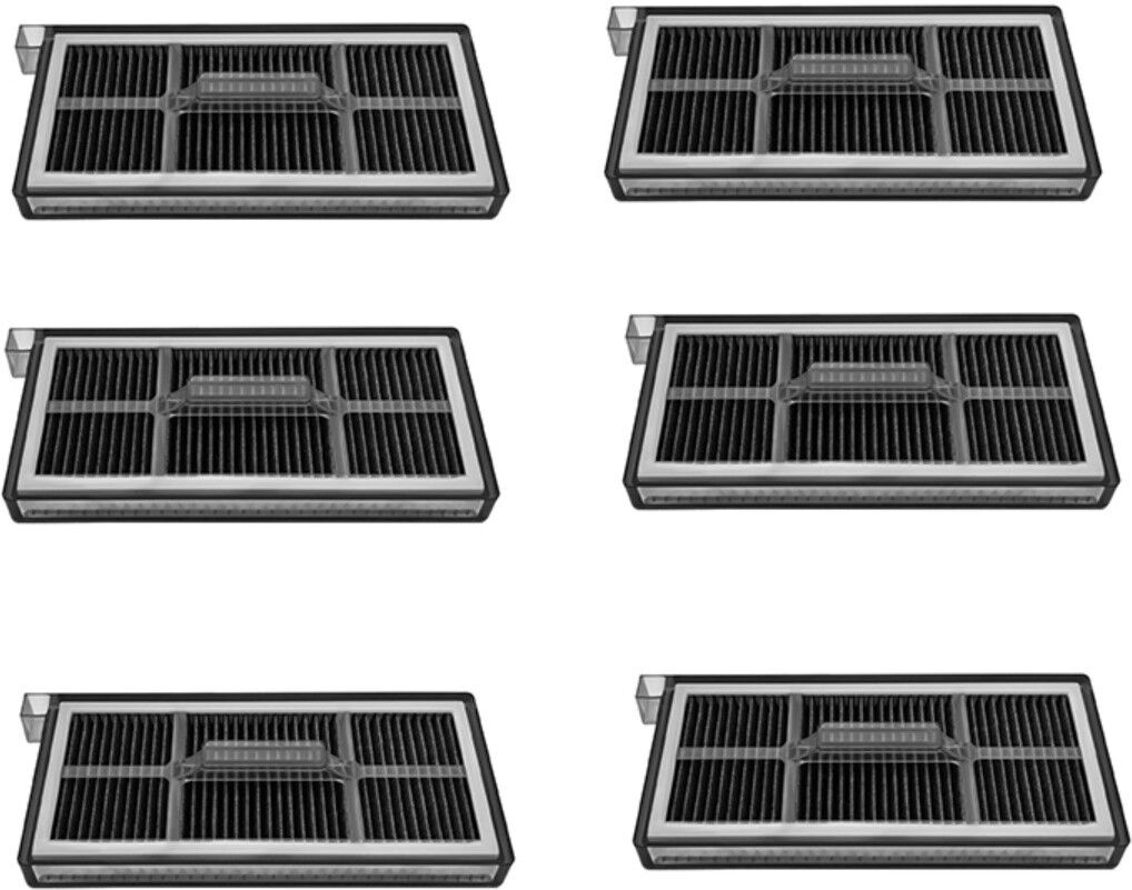 INF Filtres de remplacement pack de 6 compatibles avec Zhuimi MOVA P70 aspirateur robot - ABS+fibre Noir