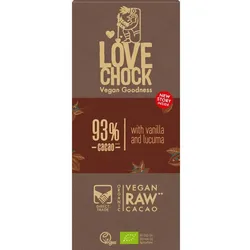 Tafelschokolade 93% Kakao - Vanille und Lucuma 70g