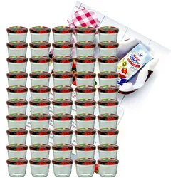 50er Set Sturzglas 230 ml To 82 Obst Deckel incl. Diamant Gelierzauber Rezeptheft