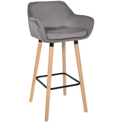 CLP Barhocker Grant Samt - Farbe: grau