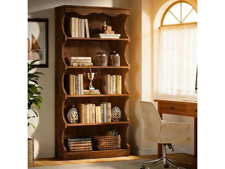 Étagère à 6 Niveaux 180 cm de Hauteur Bibliothèque autoportante avec rangements étagère Ouverte pour Bureau Chambre