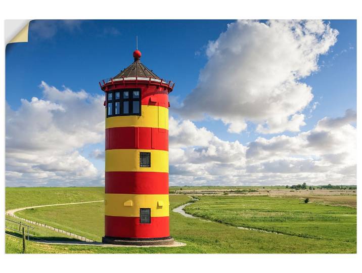 Wandbild ARTLAND Pilsumer Leuchtturm in Ostfriesland , bunt (farbe bild(er): farbig), B:60cm H:40cm, Bilder, Wandbild, als Alubild, Leinwandbild, Poster, Wandaufkleber in verschied. Grössen