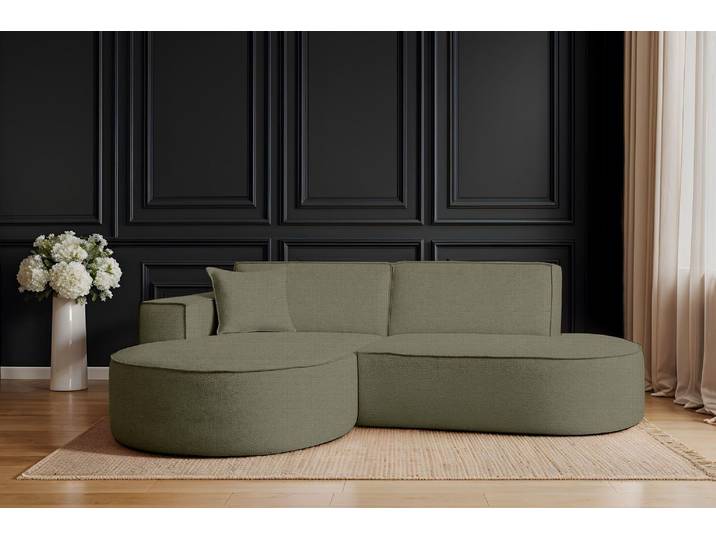Kaiser Möbel Ecksofa Designer MODENA STUDIO stoff Artico Moss Links
