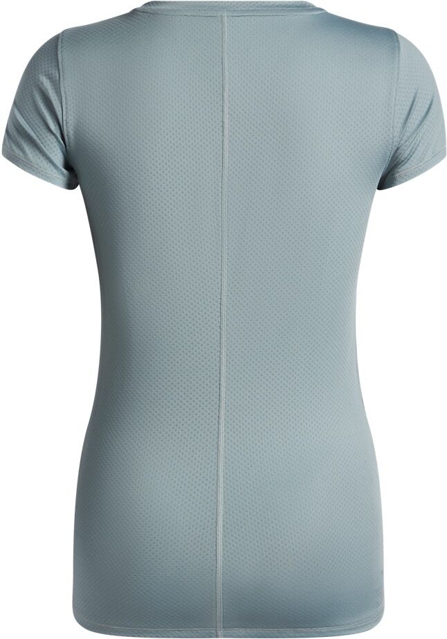 Funktionsshirt UNDER ARMOUR "Tech Mesh SS", Damen, Gr. L, blau (serpentine,, weiß), Obermaterial: 94% Polyester, 6% Elasthan, Rundhals, Shirts Funktionsshirt, mit Rundhalsausschnitt, Kurzarm-Design, schnell trocknend serpentine,, weiß L