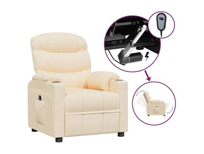 NEW Fauteuil Releveur - - Siège inclinable électrique - 1 place - Crème Tissu{75 5x92x105 cm} 196369