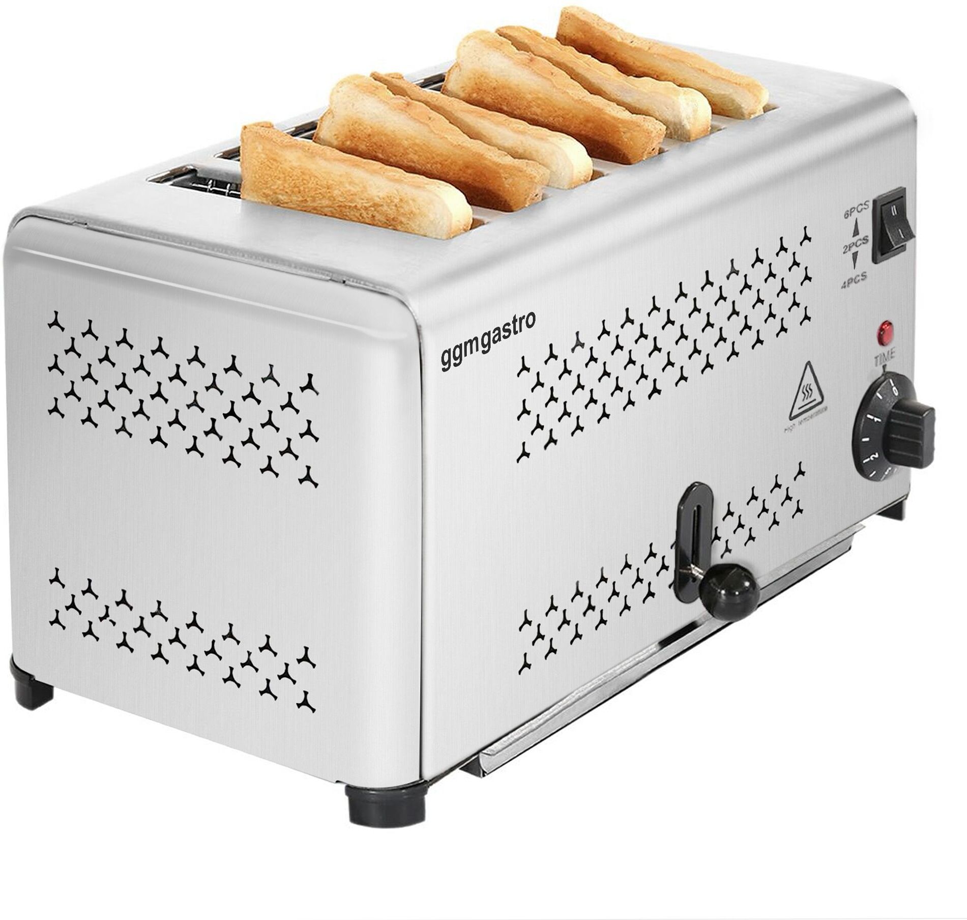 GGM Gastro Broodrooster - mechanisch - 1,8kW - 6 sleuven zilver