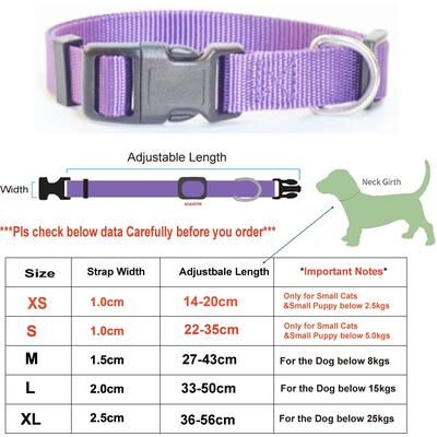 Uplifted Finds Classic Adjustable Nylon Pet Collar cw023 purple xl