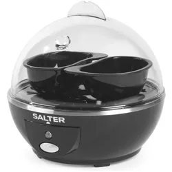 Salter Elektrischer Eierkocher für 6 Eier, inkl. Pochier-Einsätze, Eierkocher, Schwarz