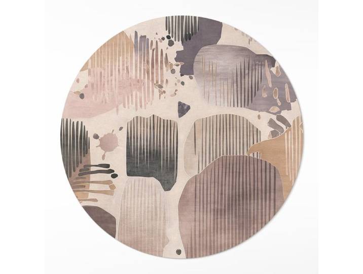 Tapis Vinyle Design Moderne Élégance et Style pour Salon et Chambre - Formes abstraites aux couleurs pastel style boho 150 cm