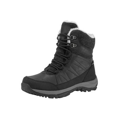 Outdoorwinterstiefel HI-TEC "RIVA MID WATERPROOF", Damen, Gr. 36, schwarz, Synthetik, Schuhe Schnürboots Winterboots, Winterstiefel, Snowboots, Winterschuhe, wasserdicht & gefüttert
