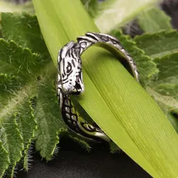 Drachensilber Drachen Schmuck Ring massiv 925 Silber Damen Herren 58 - Silber