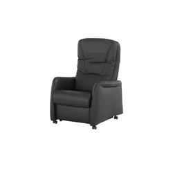 Hukla Ledersessel mit verschiedenen Funktionen Tobias , schwarz , Maße (cm): B: 75 H: 102 T: 88.0