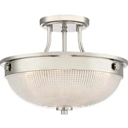 Deckenleuchte Lampe Wohnzimmerleuchte Glaskuppel Nickel 2 Flammig Bronze