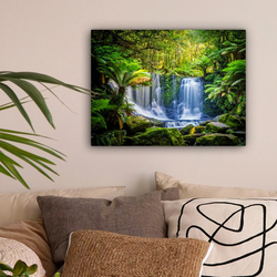 LEINWANDBILD Dschungel - Wasserfall - Australien - Pflanzen - Natur Wandbild 40x30 cm