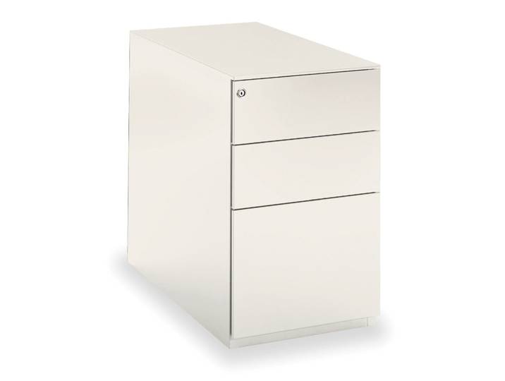Caisson métal hauteur bureau Universal 3 tiroirs - Profondeur 60 cm - Blanc