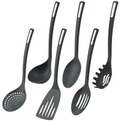 WellHome - Set mit 6 grundlegenden Küchenutensilien aus schwarzem PBT