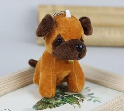 The Handy Homestead Cute Wolf Plush Keychain Soft Dog Pendant For Backpack & Gifts dark Brown