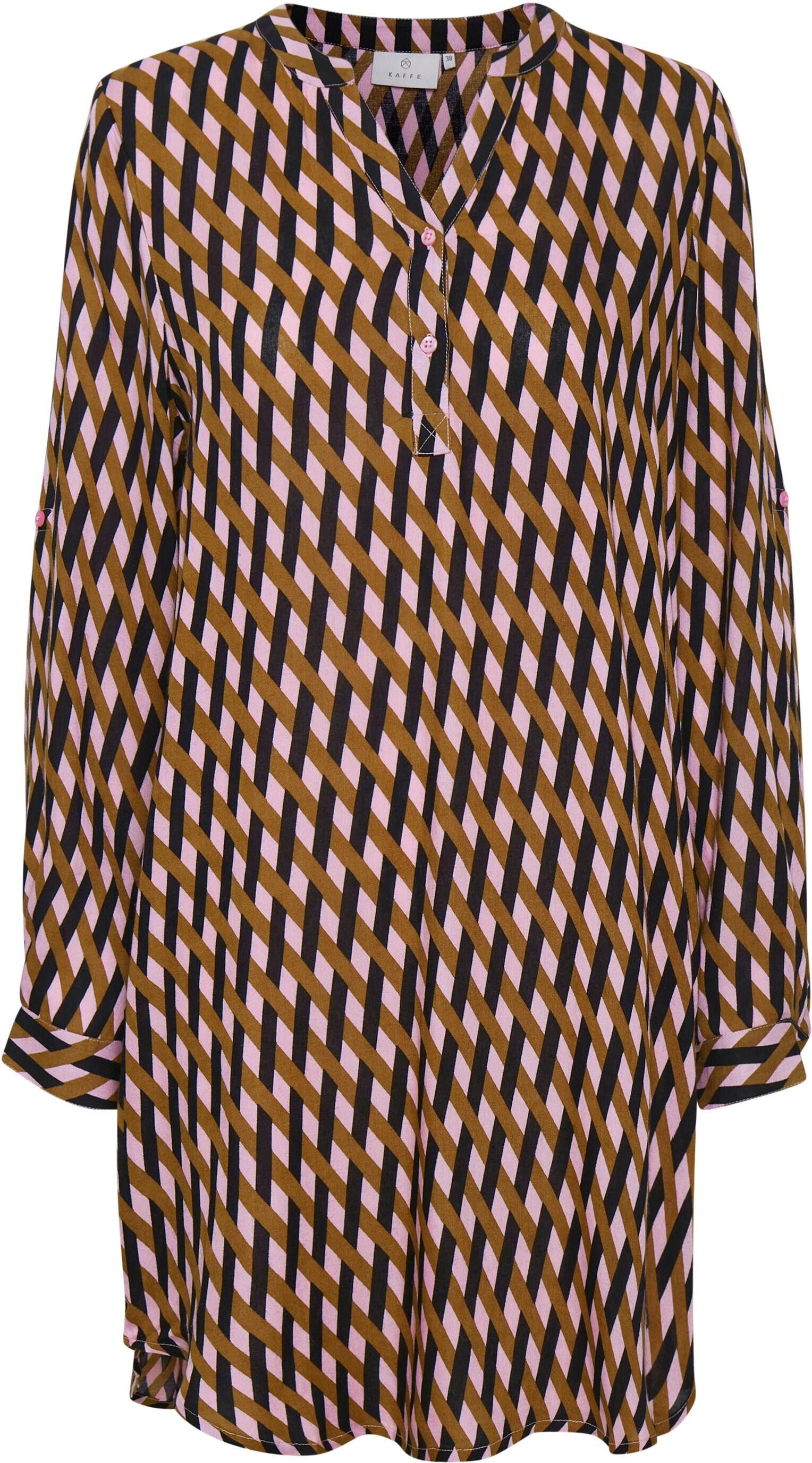 Midikleid KAFFE "Damen Kleid KAmarana", Damen, Gr. 38, N-Gr, pink (candy pink, thrush braid print), Obermaterial: 100% Viskose LENZING ECOVERO CV LenzEcov., Kleider Midikleid