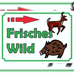 HB-Druck Verkaufsschild Schild Frisches Wild rechts A0 (841x1189mm)