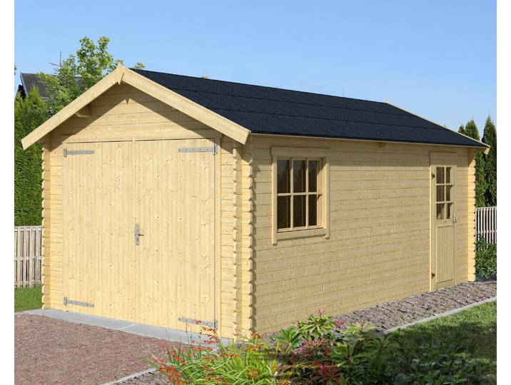 Garage LASITA MAJA Dillon , beige (naturbelassen), Massivholz, Garagen, Garage, BxT: 340x580 cm, 202 cm Einfahrthöhe