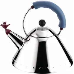 Alessi Wasserkessel, Wasserkocher, Schwarz, Silber