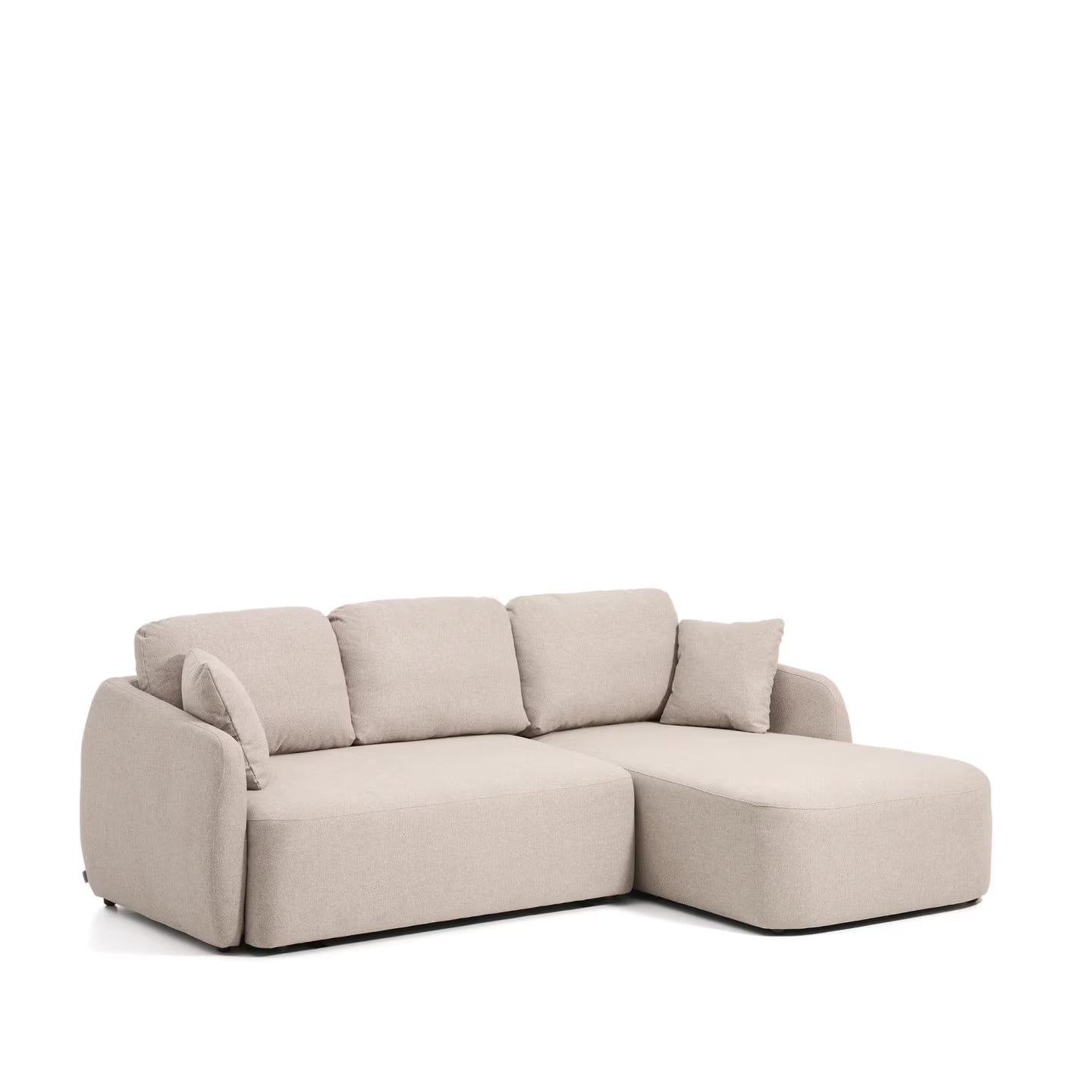Kave Home Laira 3-zits Lounge Slaapbank Rechts, Chenille, Beige