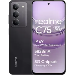 realme C75 5G (256 GB, Black, Storm black, Dual SIM, 5G), Smartphone, Schwarz