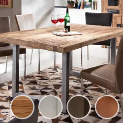 SIT Tops & Tables Esstisch Massivholz Teak 220x100 cm / Roheisen lackiert
