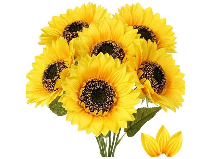 Kunstblumen Sonnenblumen 83 cm, Gelb, 65 cm, Dekoration, Blumen & Blumentöpfe, Kunstblumen