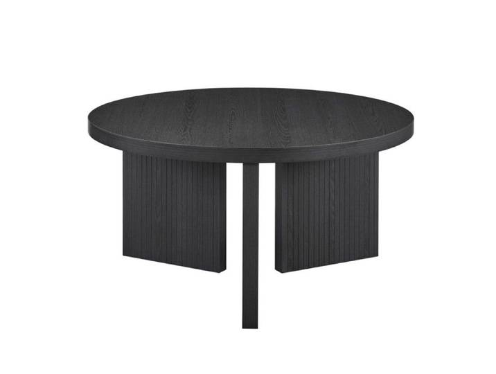 Table Basse Ronde Élégante Noire 80x80x42cm Peu Encombrante Table De Salon Et Table D'appoint Adaptée Pour Toutes Les Pièces