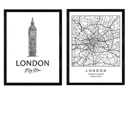 POSTER Set Mit 2 Städte Denkmäler London Big Ben A4 Rahmenlos