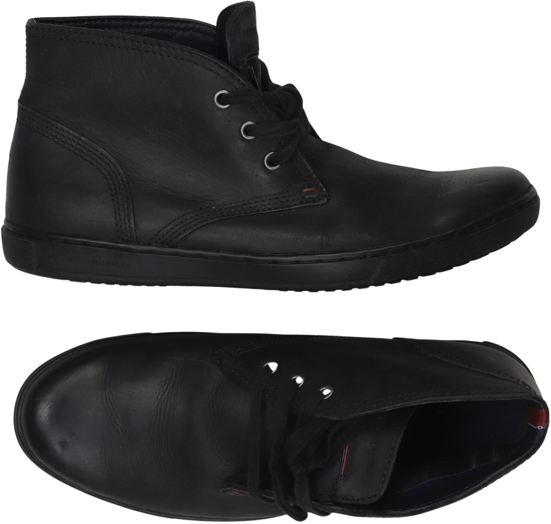 Tommy Hilfiger Herren Stiefel, Schwarz, Gr. EU 44, Leder - Second Hand