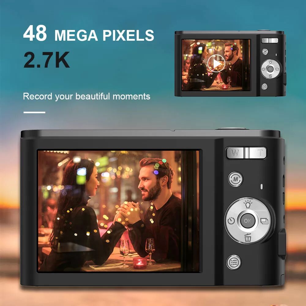 INF Digitalkamera 2,7K 48MP 1080P, 16-fach Zoom, 32GB Speicherkarte
