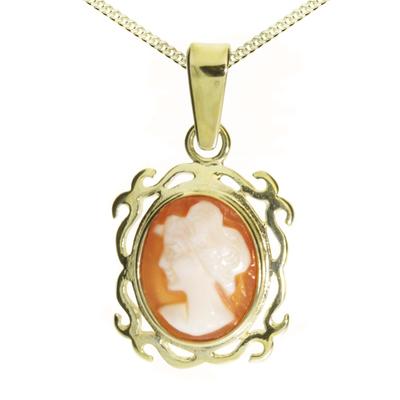 Kette und Anhänger Set OSTSEE-SCHMUCK "- Konstanze - Gold 333/000 - Gemme" Gr. 42, gold (gold 333, goldfarben, gelb), Schmuck_Sets, Damen, 42, Gelbgold 333