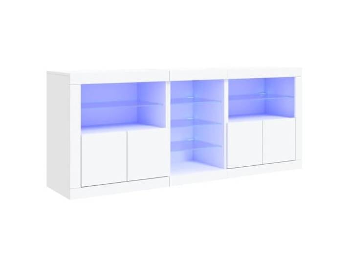 vidaXL Sideboard mit LED-Leuchten Weiß 181,5x37x67 cm