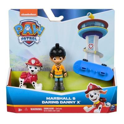 PAW Patrol Hero Pups – Actionfigurenset mit Marshall Hundefigur, Danny X Figur und Skateboard