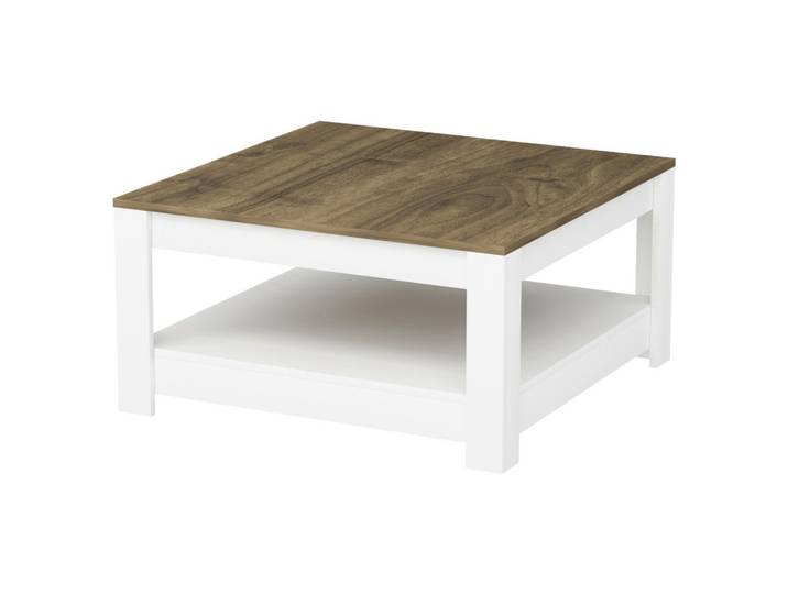 Couchtisch Athena ca. 89x89x45 cm Weiß/Walnuss