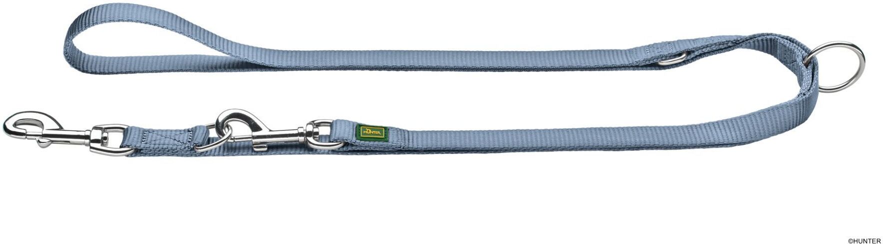 DOG SPORT HUNTER Verstellbare Führleine 15/200, rauchblau
