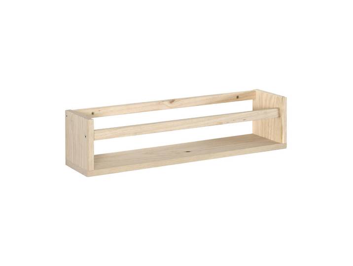 Calicosy Wandregal aus massiver Kiefer - L60 x H15 cm, Apfelbaumfarben, Holz, 15x15x60 cm, Wohnzimmer, Regale, Bücherregale
