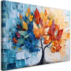 WANDBILD liebesbaum verlässt bunte pflanzen